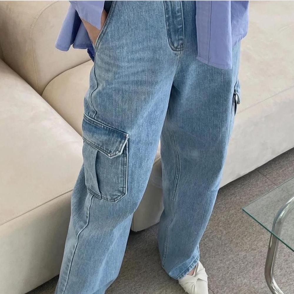 The Frankie Shop Denim Cargo Pants